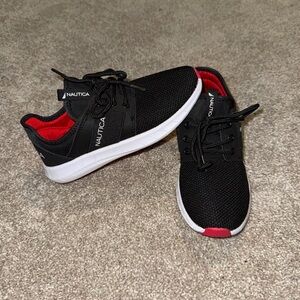 Nautica Kids Sneakers in Black with Red Highlights